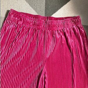 Colsie Pink Textured Velvet Wide Leg Pull-on Lounge Pants Size L